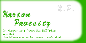 marton pavesitz business card